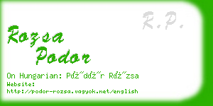 rozsa podor business card